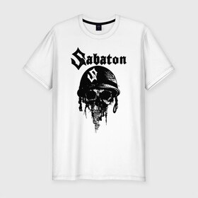 Мужская футболка хлопок Slim с принтом Sabaton в городе Новоалтайск, 92% хлопок, 8% лайкра | приталенный силуэт, круглый вырез ворота, длина до линии бедра, короткий рукав | battle | panzerkampf | primo victoria | sabaton | the art of war | the great war | атака мертвецов | бисмарк | броден | войны | группа | йоаким | латный ботинок | метал | ночные ведьмы | пауэр | рок | рыцарские доспехи | сабатон