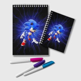 Блокнот с принтом SONIC в городе Новоалтайск, 100% бумага | 48 листов, плотность листов — 60 г/м2, плотность картонной обложки — 250 г/м2. Листы скреплены удобной пружинной спиралью. Цвет линий — светло-серый
 | Тематика изображения на принте: 2020 | anime | flexair | game | japan | sonic | аниме | еж | ежик | игра | кино | молнии | молния | скорость | соник | сонник | фильм | электричество | япония