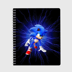 Тетрадь с принтом SONIC в городе Новоалтайск, 100% бумага | 48 листов, плотность листов — 60 г/м2, плотность картонной обложки — 250 г/м2. Листы скреплены сбоку удобной пружинной спиралью. Уголки страниц и обложки скругленные. Цвет линий — светло-серый
 | Тематика изображения на принте: 2020 | anime | flexair | game | japan | sonic | аниме | еж | ежик | игра | кино | молнии | молния | скорость | соник | сонник | фильм | электричество | япония