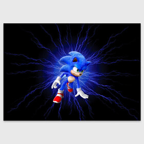 Поздравительная открытка с принтом SONIC в городе Новоалтайск, 100% бумага | плотность бумаги 280 г/м2, матовая, на обратной стороне линовка и место для марки
 | 2020 | anime | flexair | game | japan | sonic | аниме | еж | ежик | игра | кино | молнии | молния | скорость | соник | сонник | фильм | электричество | япония