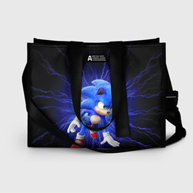 Сумка-шоппер 3D с принтом SONIC в городе Новоалтайск, 100% полиэстер | застегивается на металлическую кнопку; внутренний карман застегивается на молнию. Стенки укреплены специальным мягким материалом, чтобы защитить содержимое от несильных ударов
 | 2020 | anime | flexair | game | japan | sonic | аниме | еж | ежик | игра | кино | молнии | молния | скорость | соник | сонник | фильм | электричество | япония