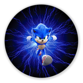 Коврик для мышки круглый с принтом SONIC в городе Новоалтайск, резина и полиэстер | круглая форма, изображение наносится на всю лицевую часть | 2020 | anime | flexair | game | japan | sonic | аниме | еж | ежик | игра | кино | молнии | молния | скорость | соник | сонник | фильм | электричество | япония