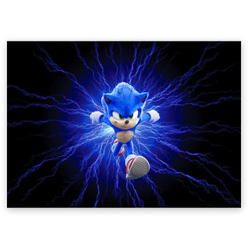 Поздравительная открытка с принтом SONIC в городе Новоалтайск, 100% бумага | плотность бумаги 280 г/м2, матовая, на обратной стороне линовка и место для марки
 | 2020 | anime | flexair | game | japan | sonic | аниме | еж | ежик | игра | кино | молнии | молния | скорость | соник | сонник | фильм | электричество | япония