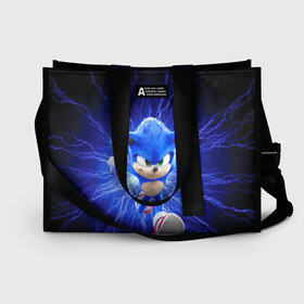 Сумка-шоппер 3D с принтом SONIC в городе Новоалтайск, 100% полиэстер | застегивается на металлическую кнопку; внутренний карман застегивается на молнию. Стенки укреплены специальным мягким материалом, чтобы защитить содержимое от несильных ударов
 | 2020 | anime | flexair | game | japan | sonic | аниме | еж | ежик | игра | кино | молнии | молния | скорость | соник | сонник | фильм | электричество | япония