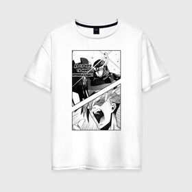Женская футболка хлопок Oversize с принтом Gurren lagann в городе Новоалтайск, 100% хлопок | свободный крой, круглый ворот, спущенный рукав, длина до линии бедер
 | anime | gurren lagann | manga. | аниме | гуррен лаганн | манга