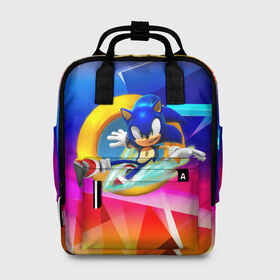 Женский рюкзак 3D с принтом Sonic в городе Новоалтайск, 100% полиэстер | лямки с регулируемой длиной, сверху ручки, чтобы рюкзак нести как сумку. Основное отделение закрывается на молнию, как и внешний карман. Внутри два дополнительных кармана, один из которых закрывается на молнию. По бокам два дополнительных кармашка, куда поместится маленькая бутылочка
 | 90 е | old school | sega | sonic | еж | игра | олдскулл | сега | синий еж | соник