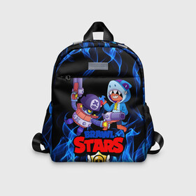 Детский рюкзак 3D с принтом BRAWL STARS Леон х Дэррил в городе Новоалтайск, 100% полиэстер | лямки с регулируемой длиной, сверху петелька, чтобы рюкзак можно было повесить на вешалку. Основное отделение закрывается на молнию, как и внешний карман. Внутри дополнительный карман. По бокам два дополнительных кармашка | Тематика изображения на принте: brawl | brawlstars | darryl | leon | stars | бравл | дым | дэррил | игра | лео | леон | леон акул | мультик | огонь | пламя | синий | старз | старс