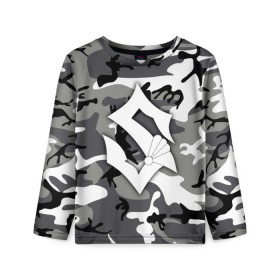 Детский лонгслив 3D с принтом Камуфляж Sabaton в городе Новоалтайск, 100% полиэстер | длинные рукава, круглый вырез горловины, полуприлегающий силуэт
 | battle | panzerkampf | primo victoria | sabaton | the art of war | the great war | атака мертвецов | бисмарк | броден | войны | группа | йоаким | латный ботинок | метал | ночные ведьмы | пауэр | рок | рыцарские доспехи | сабатон