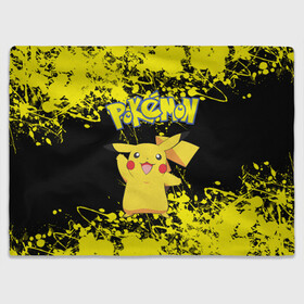 Плед 3D с принтом POKEMON. в городе Новоалтайск, 100% полиэстер | закругленные углы, все края обработаны. Ткань не мнется и не растягивается | pika | pikachu | pokemons | аниме | детектив пикачу | пика | пикачу | покемон