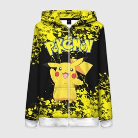 Женская толстовка 3D на молнии с принтом POKEMON. в городе Новоалтайск, 100% полиэстер | длина до линии бедра, манжеты и пояс оформлены мягкой тканевой резинкой, двухслойный капюшон со шнурком для регулировки, спереди молния, по бокам два кармана | pika | pikachu | pokemons | аниме | детектив пикачу | пика | пикачу | покемон