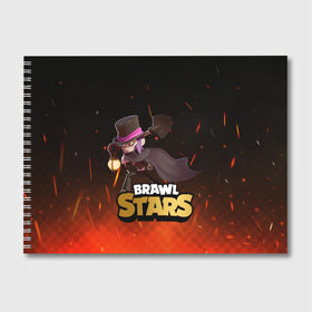 Альбом для рисования с принтом Brawl stars Mortis Мортис в городе Новоалтайск, 100% бумага
 | матовая бумага, плотность 200 мг. | Тематика изображения на принте: brawl | brawl stars | brawlstars | brawl_stars | jessie | mortis | бравл | бравлстарс | мортис