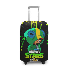 Чехол для чемодана 3D с принтом BRAWL STARS LEON в городе Новоалтайск, 86% полиэфир, 14% спандекс | двустороннее нанесение принта, прорези для ручек и колес | brawl | brawl stars | crow | leon | max | sally | shark | stars | акула | бравл | бравл старс | браво старс | игра | компьютерная | кров | леон | леон акула | макс | старс | шарк
