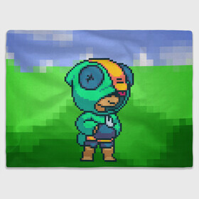 Плед 3D с принтом Brawl Stars Leon pixel в городе Новоалтайск, 100% полиэстер | закругленные углы, все края обработаны. Ткань не мнется и не растягивается | Тематика изображения на принте: 3x3 | 3на3 | 8бит | android | barley | brawl stars | brawlball | defend | epic brawler | ios | legendary | leon | moba | supercell | броул старт | драка звёзд | леон | моба | суперцелл