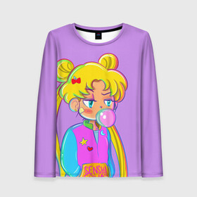 Женский лонгслив 3D с принтом SAILOR MOON в городе Новоалтайск, 100% полиэстер | длинные рукава, круглый вырез горловины, полуприлегающий силуэт | anime | japan | manga | sailor moon | аниме | девочка | девушка | лунная призма | манга | сейлор мун | сэйлор мун | япония