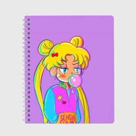 Тетрадь с принтом SAILOR MOON в городе Новоалтайск, 100% бумага | 48 листов, плотность листов — 60 г/м2, плотность картонной обложки — 250 г/м2. Листы скреплены сбоку удобной пружинной спиралью. Уголки страниц и обложки скругленные. Цвет линий — светло-серый
 | anime | japan | manga | sailor moon | аниме | девочка | девушка | лунная призма | манга | сейлор мун | сэйлор мун | япония