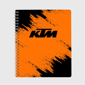 Тетрадь с принтом KTM в городе Новоалтайск, 100% бумага | 48 листов, плотность листов — 60 г/м2, плотность картонной обложки — 250 г/м2. Листы скреплены сбоку удобной пружинной спиралью. Уголки страниц и обложки скругленные. Цвет линий — светло-серый
 | enduro | ktm | moto | motocycle | sportmotorcycle | ктм | мото | мотоспорт