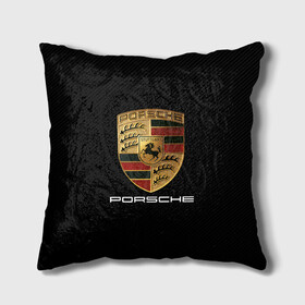 Подушка 3D с принтом PORSCHE в городе Новоалтайск, наволочка – 100% полиэстер, наполнитель – холлофайбер (легкий наполнитель, не вызывает аллергию). | состоит из подушки и наволочки. Наволочка на молнии, легко снимается для стирки | auto | porsche | sport | авто | автомобиль | автомобильные | бренд | марка | машины | порше | спорт