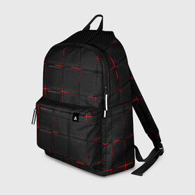 Рюкзак 3D с принтом 3D Плиты Red & Black в городе Новоалтайск, 100% полиэстер | лямки с регулируемой длиной, сверху петелька, чтобы рюкзак можно было повесить на вешалку. Основное отделение закрывается на молнию, как и внешний карман. Внутри два дополнительных кармана, один из которых закрывается на молнию. По бокам два дополнительных кармашка | 3d | 3д | 3д полосы | led | led подсветка | красночерный | красный | полосы | свет | свечение | текстуры | черно красный | черный