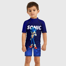 Детский купальный костюм 3D с принтом SONIC в городе Новоалтайск, Полиэстер 85%, Спандекс 15% | застежка на молнии на спине | animal | games | hedgehog | sega | sonic | speed | speed sonic | быстрый ёж | ёж | ёжик | игры | персонаж | сега | синий ёж | скорость | соник