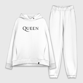 Женский костюм хлопок Oversize с принтом QUEEN (НА СПИНЕ) в городе Новоалтайск,  |  | queen | rock | we will rock you | брайан мэи | группа queen | группа квин | джон дикон | квин | королева | король | роджер тейлор | рок | фредди меркьюри