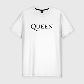 Мужская футболка хлопок Slim с принтом QUEEN (НА СПИНЕ) в городе Новоалтайск, 92% хлопок, 8% лайкра | приталенный силуэт, круглый вырез ворота, длина до линии бедра, короткий рукав | queen | rock | we will rock you | брайан мэи | группа queen | группа квин | джон дикон | квин | королева | король | роджер тейлор | рок | фредди меркьюри