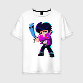 Женская футболка хлопок Oversize с принтом BRAWL STARS BIBI в городе Новоалтайск, 100% хлопок | свободный крой, круглый ворот, спущенный рукав, длина до линии бедер
 | bibi | brawl | brawl stars | crow | leon | max | sally | shark | stars | акула | биби | бравл | бравл старс | браво старс | игра | компьютерная | кров | леон | леон акула | старс | шарк