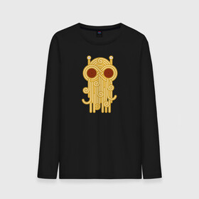 Мужской лонгслив хлопок с принтом The flying spaghetti monster в городе Новоалтайск, 100% хлопок |  | food | fsm | monster | ежа | лапша | монстр | паста
