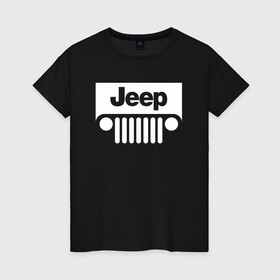 Женская футболка хлопок с принтом Jeep в городе Новоалтайск, 100% хлопок | прямой крой, круглый вырез горловины, длина до линии бедер, слегка спущенное плечо | 4на4 | auto | baja | jeep | offroad | trofi | авто | автомобиль | ам | баха | бездорожье | внедорожник | джип | джипинг | джиппинг | машина | машины | оффроад | полный привод
