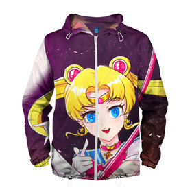 Мужская ветровка 3D с принтом Sailor Moon в городе Новоалтайск, 100% полиэстер | подол и капюшон оформлены резинкой с фиксаторами, два кармана без застежек по бокам, один потайной карман на груди | anime | japan | manga | sailor moon | аниме | девочка | девушка | луна | лунная призма | манга | сейлор мун | сэйлор мун | япония