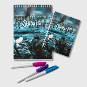 Блокнот с принтом Sabaton в городе Новоалтайск, 100% бумага | 48 листов, плотность листов — 60 г/м2, плотность картонной обложки — 250 г/м2. Листы скреплены удобной пружинной спиралью. Цвет линий — светло-серый
 | Тематика изображения на принте: battle | panzerkampf | primo victoria | sabaton | the art of war | the great war | атака мертвецов | бисмарк | броден | войны | группа | йоаким | латный ботинок | метал | ночные ведьмы | пауэр | рок | рыцарские доспехи | сабатон