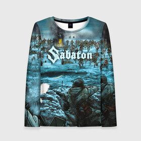 Женский лонгслив 3D с принтом Sabaton в городе Новоалтайск, 100% полиэстер | длинные рукава, круглый вырез горловины, полуприлегающий силуэт | battle | panzerkampf | primo victoria | sabaton | the art of war | the great war | атака мертвецов | бисмарк | броден | войны | группа | йоаким | латный ботинок | метал | ночные ведьмы | пауэр | рок | рыцарские доспехи | сабатон