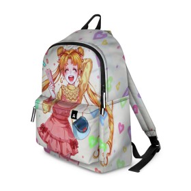 Рюкзак 3D с принтом SAILOR MOON в городе Новоалтайск, 100% полиэстер | лямки с регулируемой длиной, сверху петелька, чтобы рюкзак можно было повесить на вешалку. Основное отделение закрывается на молнию, как и внешний карман. Внутри два дополнительных кармана, один из которых закрывается на молнию. По бокам два дополнительных кармашка | anime | japan | manga | sailor moon | аниме | девочка | девушка | луна | лунная призма | манга | сейлор мун | сэйлор мун | япония