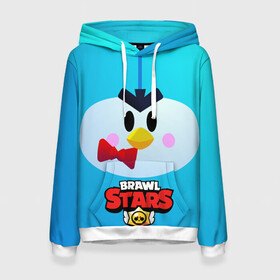 Женская толстовка 3D с принтом Brawl Stars Penguin в городе Новоалтайск, 100% полиэстер  | двухслойный капюшон со шнурком для регулировки, мягкие манжеты на рукавах и по низу толстовки, спереди карман-кенгуру с мягким внутренним слоем. | penguin | pengvin | pingvin | пенгвин | пингвин