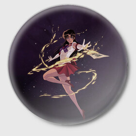 Значок с принтом SAILOR MARS в городе Новоалтайск,  металл | круглая форма, металлическая застежка в виде булавки | anime | japan | manga | sailor moon | аниме | девочка | девушка | луна | лунная призма | манга | сейлор мун | сэйлор мун | япония