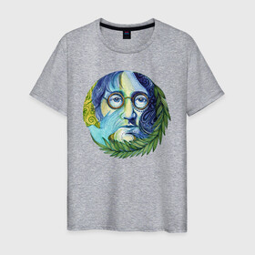 Мужская футболка хлопок с принтом John Lennon в городе Новоалтайск, 100% хлопок | прямой крой, круглый вырез горловины, длина до линии бедер, слегка спущенное плечо. | beatles | imagine | john | lennon | the beatles | автограф | битлз | битлы | группа | джон | купить | леннон | леннона | очки | рок н ролл | с группы | хиппи