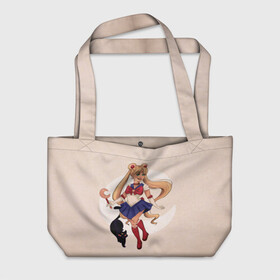 Пляжная сумка 3D с принтом Sailor Moon в городе Новоалтайск, 100% полиэстер | застегивается на металлическую кнопку; внутренний карман застегивается на молнию. Стенки укреплены специальным мягким материалом, чтобы защитить содержимое от несильных ударов
 | anime | japan | manga | sailor moon | аниме | девочка | девушка | луна | лунная призма | манга | сейлор мун | сэйлор мун | япония
