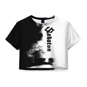 Женская футболка Crop-top 3D с принтом Sabaton в городе Новоалтайск, 100% полиэстер | круглая горловина, длина футболки до линии талии, рукава с отворотами | battle | panzerkampf | primo victoria | sabaton | the art of war | the great war | атака мертвецов | бисмарк | броден | войны | группа | йоаким | латный ботинок | метал | ночные ведьмы | пауэр | рок | рыцарские доспехи | сабатон
