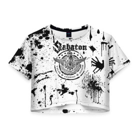 Женская футболка Crop-top 3D с принтом Sabaton в городе Новоалтайск, 100% полиэстер | круглая горловина, длина футболки до линии талии, рукава с отворотами | battle | panzerkampf | primo victoria | sabaton | the art of war | the great war | атака мертвецов | бисмарк | броден | войны | группа | йоаким | латный ботинок | метал | ночные ведьмы | пауэр | рок | рыцарские доспехи | сабатон