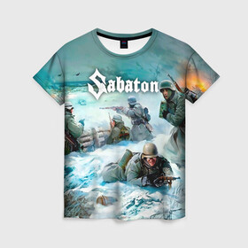 Женская футболка 3D с принтом Sabaton в городе Новоалтайск, 100% полиэфир ( синтетическое хлопкоподобное полотно) | прямой крой, круглый вырез горловины, длина до линии бедер | battle | panzerkampf | primo victoria | sabaton | the art of war | the great war | атака мертвецов | бисмарк | броден | войны | группа | йоаким | латный ботинок | метал | ночные ведьмы | пауэр | рок | рыцарские доспехи | сабатон