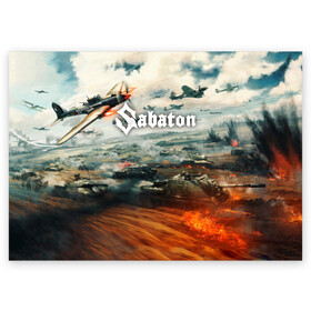 Поздравительная открытка с принтом Sabaton в городе Новоалтайск, 100% бумага | плотность бумаги 280 г/м2, матовая, на обратной стороне линовка и место для марки
 | battle | panzerkampf | primo victoria | sabaton | the art of war | the great war | атака мертвецов | бисмарк | броден | войны | группа | йоаким | латный ботинок | метал | ночные ведьмы | пауэр | рок | рыцарские доспехи | сабатон