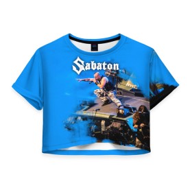 Женская футболка Crop-top 3D с принтом Sabaton в городе Новоалтайск, 100% полиэстер | круглая горловина, длина футболки до линии талии, рукава с отворотами | 