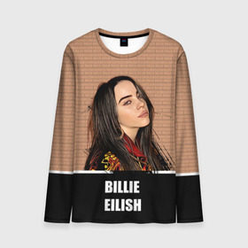 Мужской лонгслив 3D с принтом Billie Eilish в городе Новоалтайск, 100% полиэстер | длинные рукава, круглый вырез горловины, полуприлегающий силуэт | billie eilish | билли айлиш | музыка