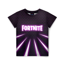 Детская футболка 3D с принтом Fortnite в городе Новоалтайск, 100% гипоаллергенный полиэфир | прямой крой, круглый вырез горловины, длина до линии бедер, чуть спущенное плечо, ткань немного тянется | cybersport | esport | fortnite | game | logo | игра | киберспорт | фортнайт
