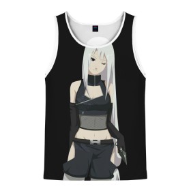 Мужская майка 3D с принтом Ninja Girl в городе Новоалтайск, 100% полиэстер | круглая горловина, приталенный силуэт, длина до линии бедра. Пройма и горловина окантованы тонкой бейкой | аниме | девушка | длинные волосы | кунаи | милая девушка | ниндзя | черная одежда