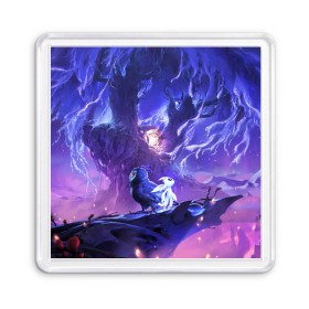 Магнит 55*55 с принтом Ori and the Will of the Wisps в городе Новоалтайск, Пластик | Размер: 65*65 мм; Размер печати: 55*55 мм | ori | ori and the will of the wisps | игра | игры | ори | ори 2 | платформер