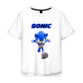 Мужская футболка хлопок Oversize с принтом SONIC в городе Новоалтайск, 100% хлопок | свободный крой, круглый ворот, “спинка” длиннее передней части | hedgehog. | sonic | sonic 2 | sonic 3 | соник | соник 3