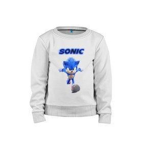 Детский свитшот хлопок с принтом SONIC в городе Новоалтайск, 100% хлопок | круглый вырез горловины, эластичные манжеты, пояс и воротник | Тематика изображения на принте: hedgehog. | sonic | sonic 2 | sonic 3 | соник | соник 3