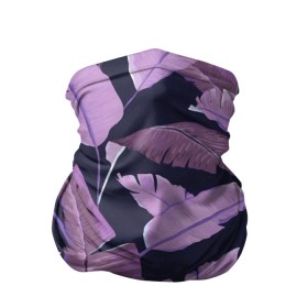 Бандана-труба 3D с принтом Tropical leaves 4 purple в городе Новоалтайск, 100% полиэстер, ткань с особыми свойствами — Activecool | плотность 150‒180 г/м2; хорошо тянется, но сохраняет форму | leaves | palms. тропические | tropical | листья | пальмы