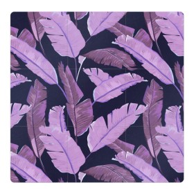 Магнитный плакат 3Х3 с принтом Tropical leaves 4 purple в городе Новоалтайск, Полимерный материал с магнитным слоем | 9 деталей размером 9*9 см | Тематика изображения на принте: leaves | palms. тропические | tropical | листья | пальмы