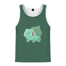 Мужская майка 3D с принтом Pokemon Bulbasaur в городе Новоалтайск, 100% полиэстер | круглая горловина, приталенный силуэт, длина до линии бедра. Пройма и горловина окантованы тонкой бейкой | Тематика изображения на принте: pokemon | аниме | покемон | снорлакс